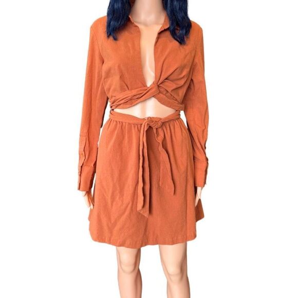 NWT SOVERE Alto Wrap and Tie Shirt Mini Dress - Picture 4 of 8